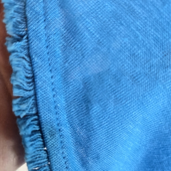 Chicos Tranquil Turquoise Blue Linen Short Tulip Sleeve Tee Tshirt New - Picture 7 of 11